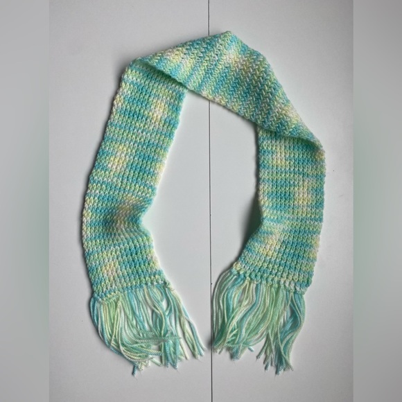 Winter Knit Aqua Scarf - Picture 1 of 4